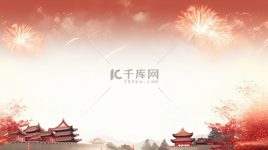 喜庆烟花红色背景背景图片_极简红色喜庆新年背景3