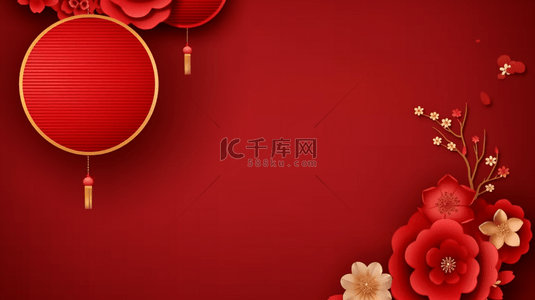 中国风新年灯笼喜庆花纹新年通用背景12