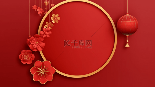 中国风新年灯笼喜庆花纹新年通用背景