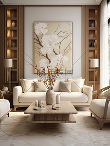 家居背景图片_现代客厅设计白色家具4