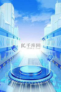 科技海报3d背景图片_科技风背景元素c4d