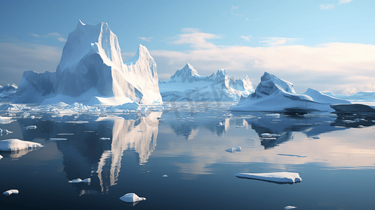 壮美的冰川浮冰摄影