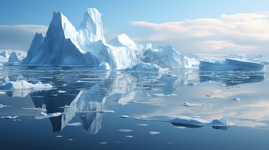 ai南极摄影照片_壮美的冰川浮冰摄影