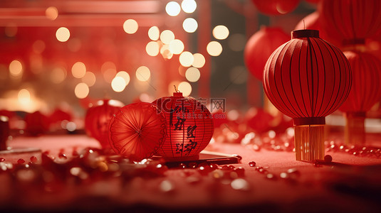 新年红色装饰背景图片_新年春节装饰红色背景17