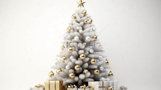 礼物盒礼盒背景图片_被雪覆盖的圣诞树装饰和礼物盒装饰背景14