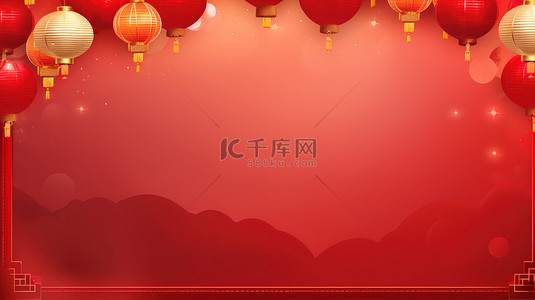 新春的灯笼背景图片_喜庆的新年红色背景7