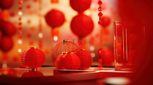 装饰红色背景图片_新年春节装饰红色背景12