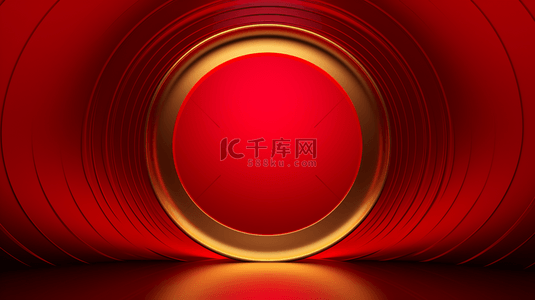 大红底色中的金色圆圈展示框背景2