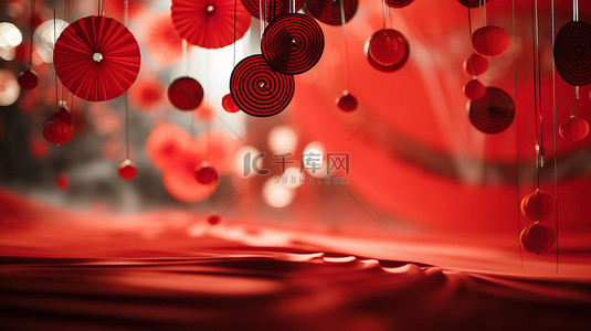 新年静物背景图片_新年春节装饰红色背景4