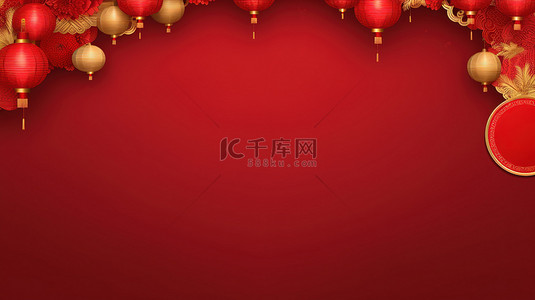 新春的灯笼背景图片_喜庆的新年红色背景6