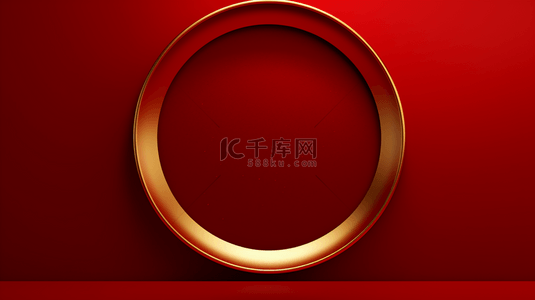 大红底色中的金色圆圈展示框背景20