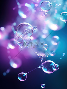 20背景图片_气泡透明分子紫色色调20