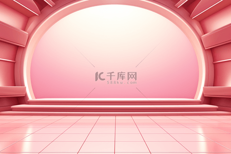 c4d展示背景图片_C4D高大明亮展厅中心背景3