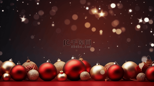 圣诞树简约背景图片_灯光闪闪的圣诞吊球装饰背景1