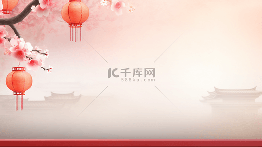 春节中国风梅花背景图片_中国风古典灯笼背景15