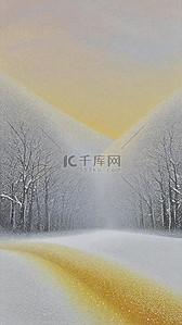 商场雪景装饰背景图片_意境冬天大雪肌理磨砂质感雪景雪路背景