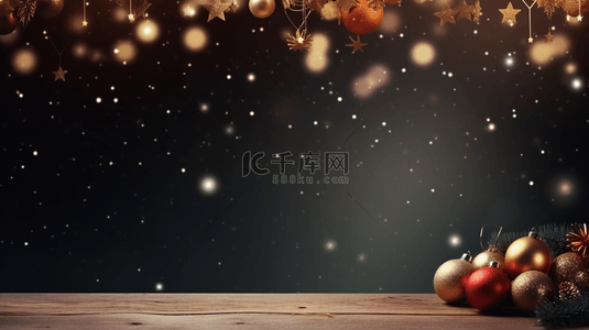 灯光闪闪的圣诞吊球装饰背景16