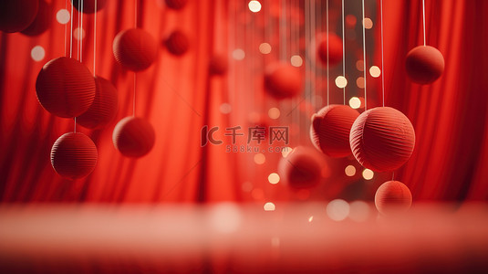 新年静物背景图片_新年春节装饰红色背景14