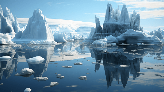 ai南极摄影照片_冰川浮冰自然奇观
