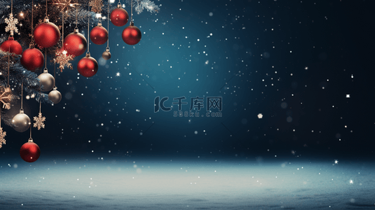 灯光闪闪的圣诞吊球装饰背景13