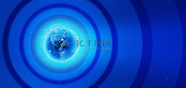 蓝色教学背景图片_科技太空蓝色商务活动背景
