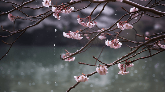 雪中梅花摄影照片_雪中盛放的寒梅特写