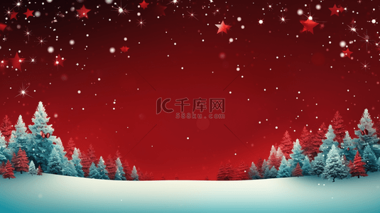红色圣诞雪花背景背景图片_圣诞球唯美创意背景234