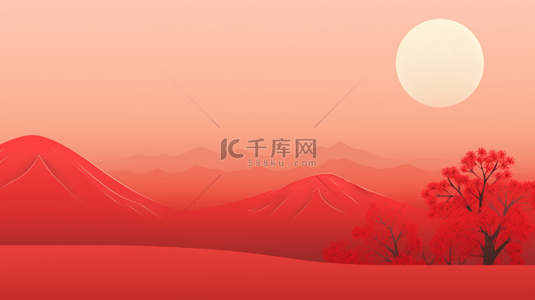 红色中国风日出东方背景16