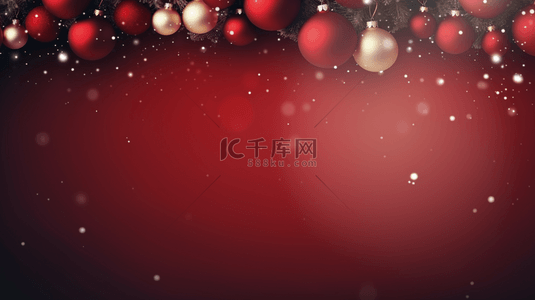 红色圣诞雪花背景背景图片_圣诞球唯美创意背景13