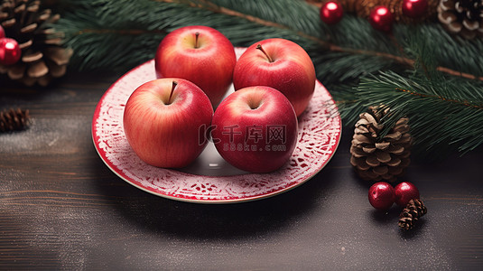 苹果圣诞节元素装饰18