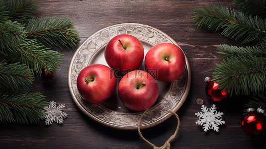 苹果圣诞节元素装饰2