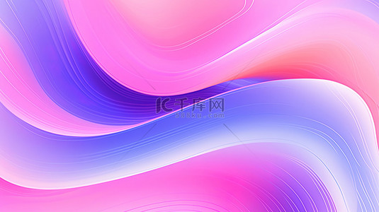 粉色和紫色曲线PPT背景19
