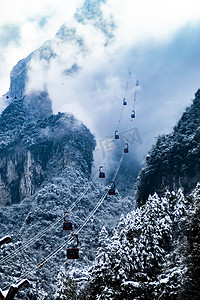 冰雪张家界天门山索道