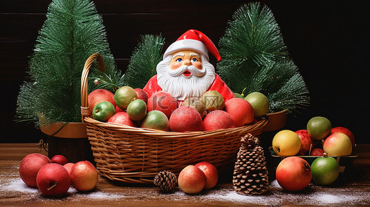 圣诞老人和篮子里的苹果10