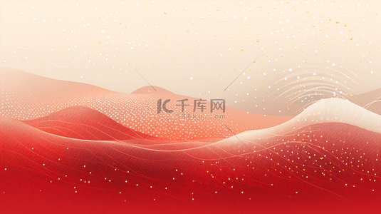 圆形徽章背面背景图片_红色中国风群山圆形简约背景16