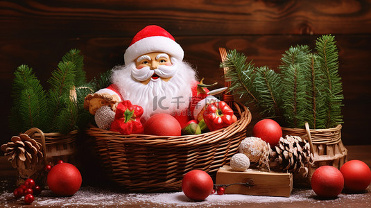 圣诞老人和篮子里的苹果19