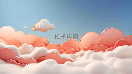 中国风白云泡泡创意背景16