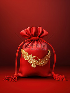 红色幸运包福袋春节背景19
