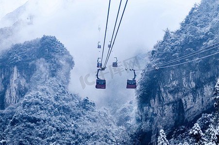 冰雪张家界天门山索道