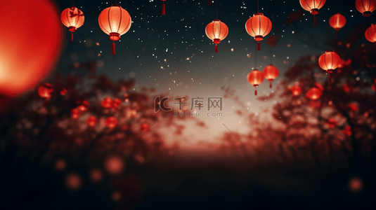 中国风红色灯笼创意背景8