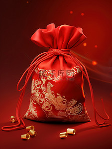 福袋福袋背景图片_红色幸运包福袋春节背景5
