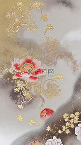 花卉花纹背景图片_中式刺绣传统国风花卉刺绣纹理背景