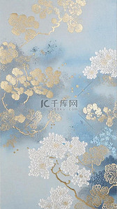 新中式星光背景图片_中式刺绣传统国风花卉刺绣纹理背景