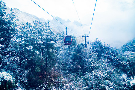 冰雪张家界天门山索道天门山