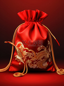 春节幸运背景图片_红色幸运包福袋春节背景3