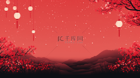 元宵节背景图片_中国风红色灯笼创意背景1