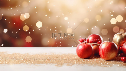 水果背景图片_苹果平安夜圣诞节背景11