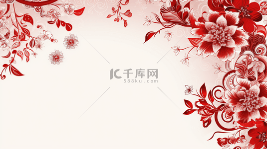 白色中式背景图片_中国风梅花边框简约背景5