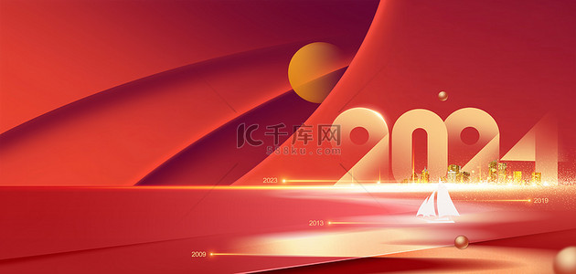 中国大气背景背景图片_年会数字红色大气企业背景
