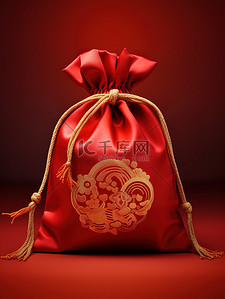 新年福袋背景图片_红色幸运包福袋春节背景1